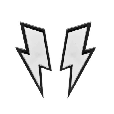 PENDIENTES RAYO DOBLE PLATA/NEGRO