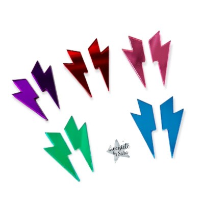 PENDIENTES RAYO ESPEJO MEDIANO AZUL