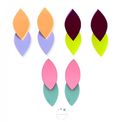 PENDIENTES PÉTALOS NARANJA/VIOLETA