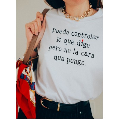 CAMISETA PUEDO CONTROLAR LO QUE DIGO PERO NO LA CARA QUE PONGO