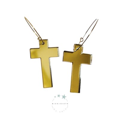 PENDIENTES ARO CRUZ DORADO