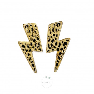 PENDIENTES RAYO PRINT DORADO