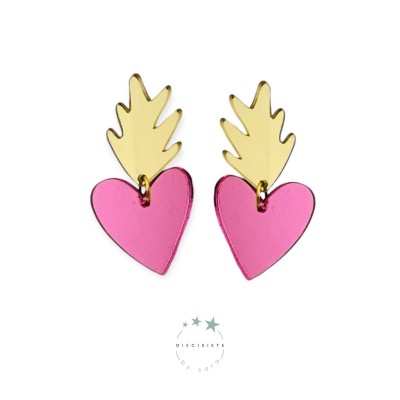 PENDIENTES CORAZÓN EN LLAMAS