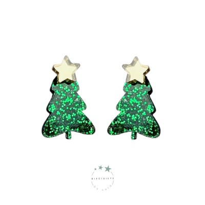 PENDIENTES PINO NAVIDEÑO VERDE