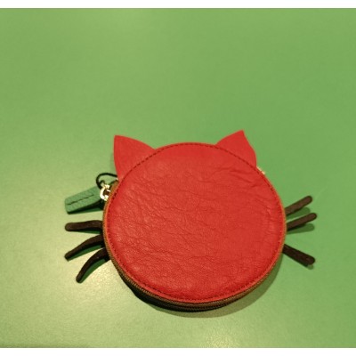 MONEDERO GATO ROJO Y AZUL