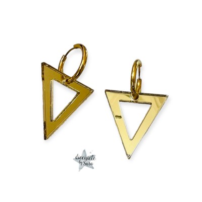 PENDIENTES TRIÁNGULO ORO ESPEJO
