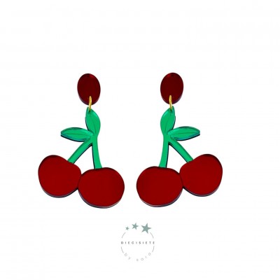 PENDIENTES CEREZAS