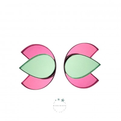 PENDIENTES TULIPÁN MINI ROSA Y VERDE