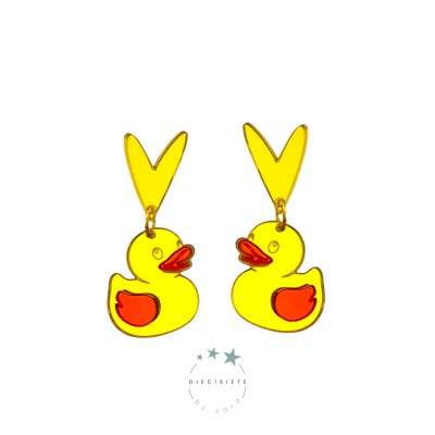 PENDIENTES PATITO DE GOMA