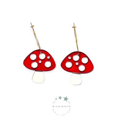 PENDIENTES ARO SETA ROJA