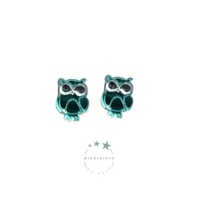 PENDIENTES MINI BUHITO VERDE