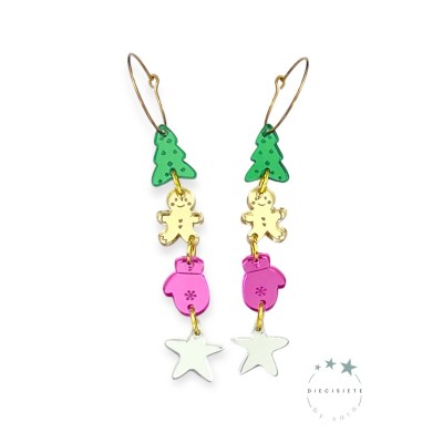PENDIENTES ARO MOTIVOS NAVIDEÑOS