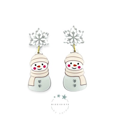 PENDIENTES MUÑECO DE NIEVE