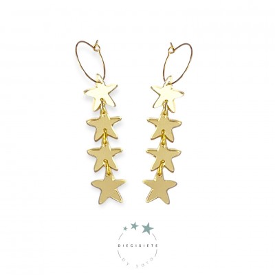PENDIENTES ARO ESTRELLAS DORADAS