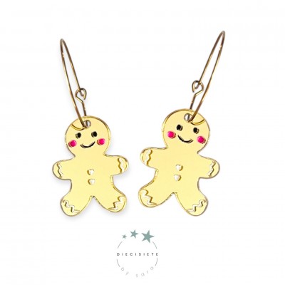 PENDIENTES ARO GALLETA DE JENGIBRE