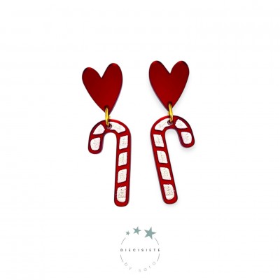 PENDIENTES BASTÓN DE CARAMELO