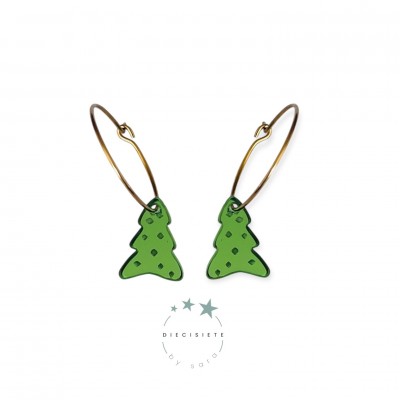 PENDIENTES ARITO ARBOL NAVIDEÑO