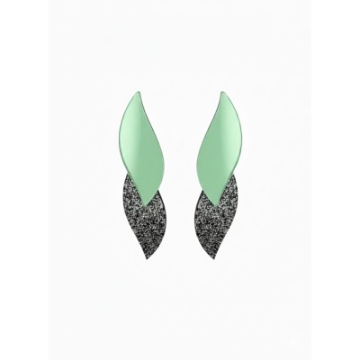 PENDIENTES PÉTALO 65 GLITTER + VERDE