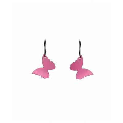 PENDIENTES MARIPOSA ROSA ARO