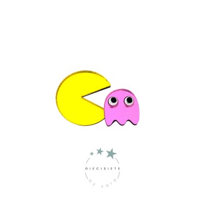 PIN PACMAN Y GHOST ROSA