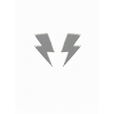 PENDIENTES RAYO 2,5 ESPEJO PLATA PERNO