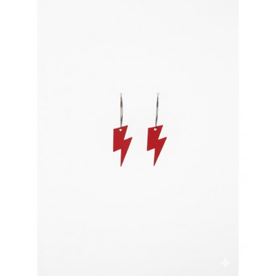 PENDIENTES RAYO 2,5 ROJO ARO
