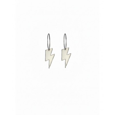 PENDIENTES RAYO 2,5 ESPEJO PLATA ARO