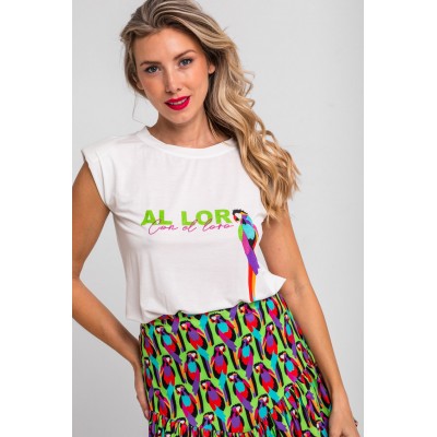 CAMISETA SIN MANGAS CORTE CANALLA BLANCA
