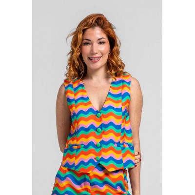 CHALECO SASTRE DE ONDAS MULTICOLOR- ÉCHATE FLORES