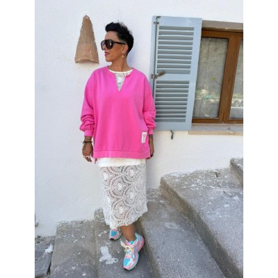 SUDADERA PINK ROSAS